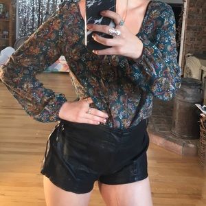 Free people leather shorts, size 2